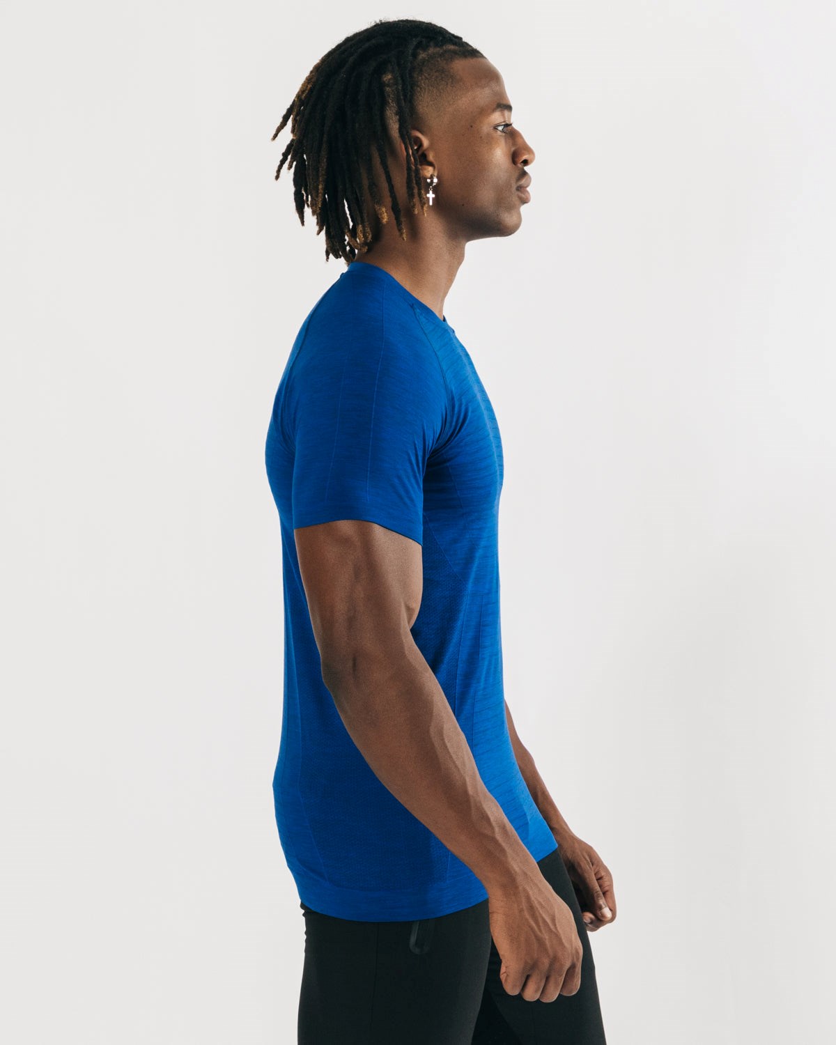 Alphalete High Performance Seamless Kort Sleeve Tee Blå | GHVBU6820