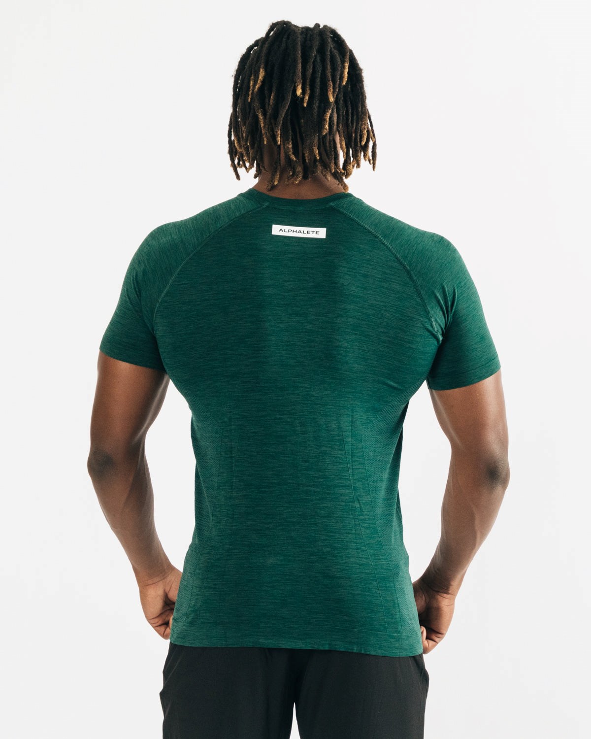 Alphalete High Performance Seamless Kort Sleeve Tee Darkest Pine | GSHUR7513