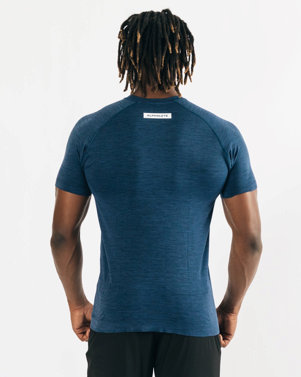 Alphalete High Performance Seamless Kort Sleeve Tee Mørkeblå | IBQSN5790