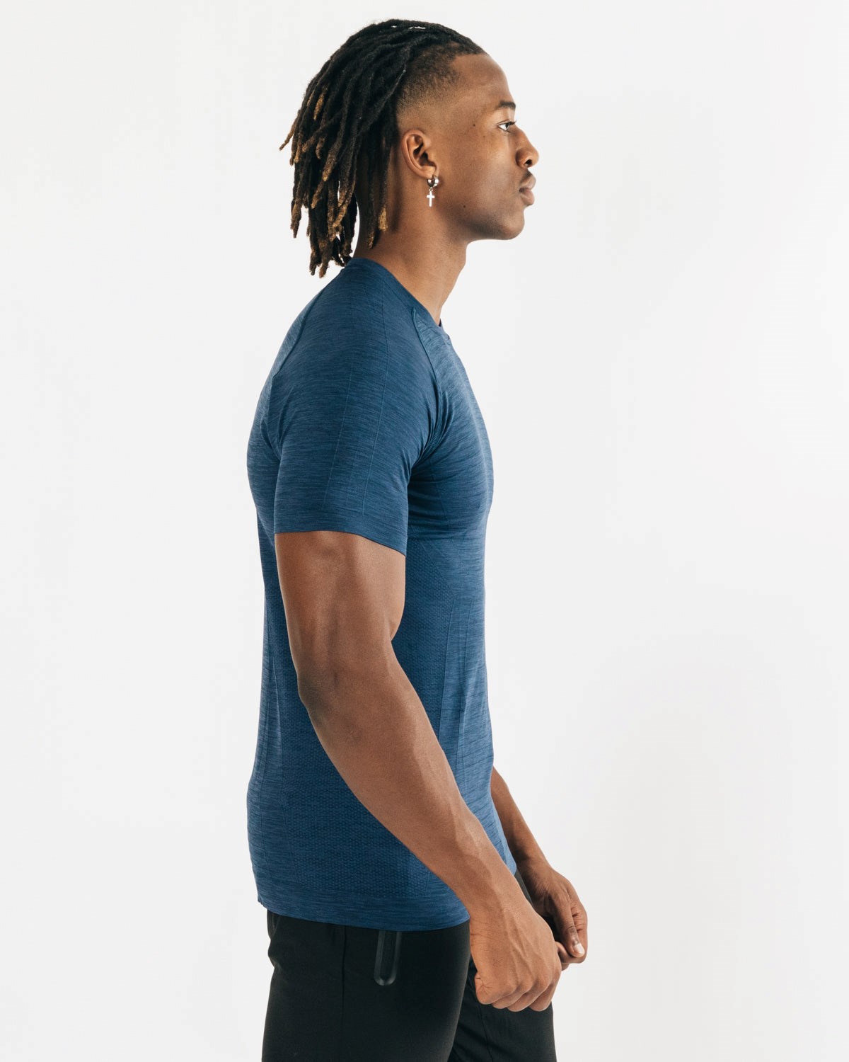 Alphalete High Performance Seamless Kort Sleeve Tee Mørkeblå | IBQSN5790