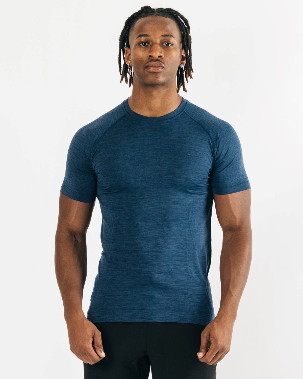 Alphalete High Performance Seamless Kort Sleeve Tee Mørkeblå | IBQSN5790