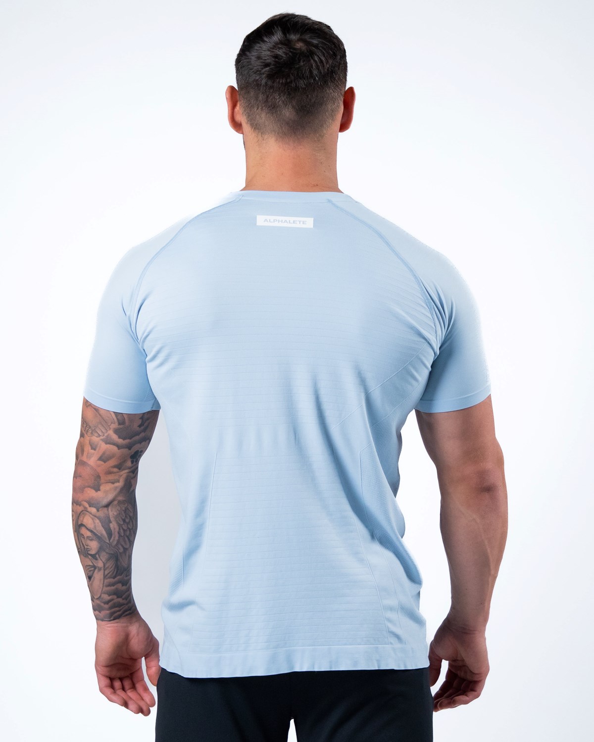 Alphalete High Performance Seamless Kort Sleeve Tee Blå | NAEDC2537