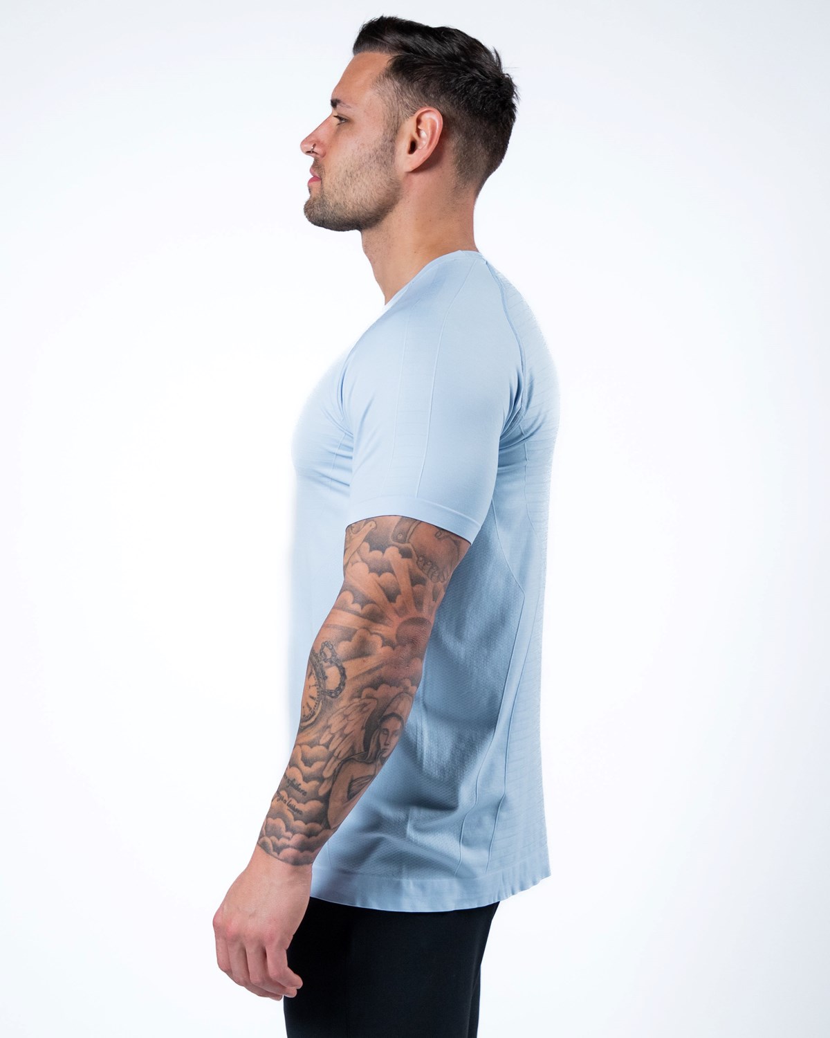 Alphalete High Performance Seamless Kort Sleeve Tee Blå | NAEDC2537