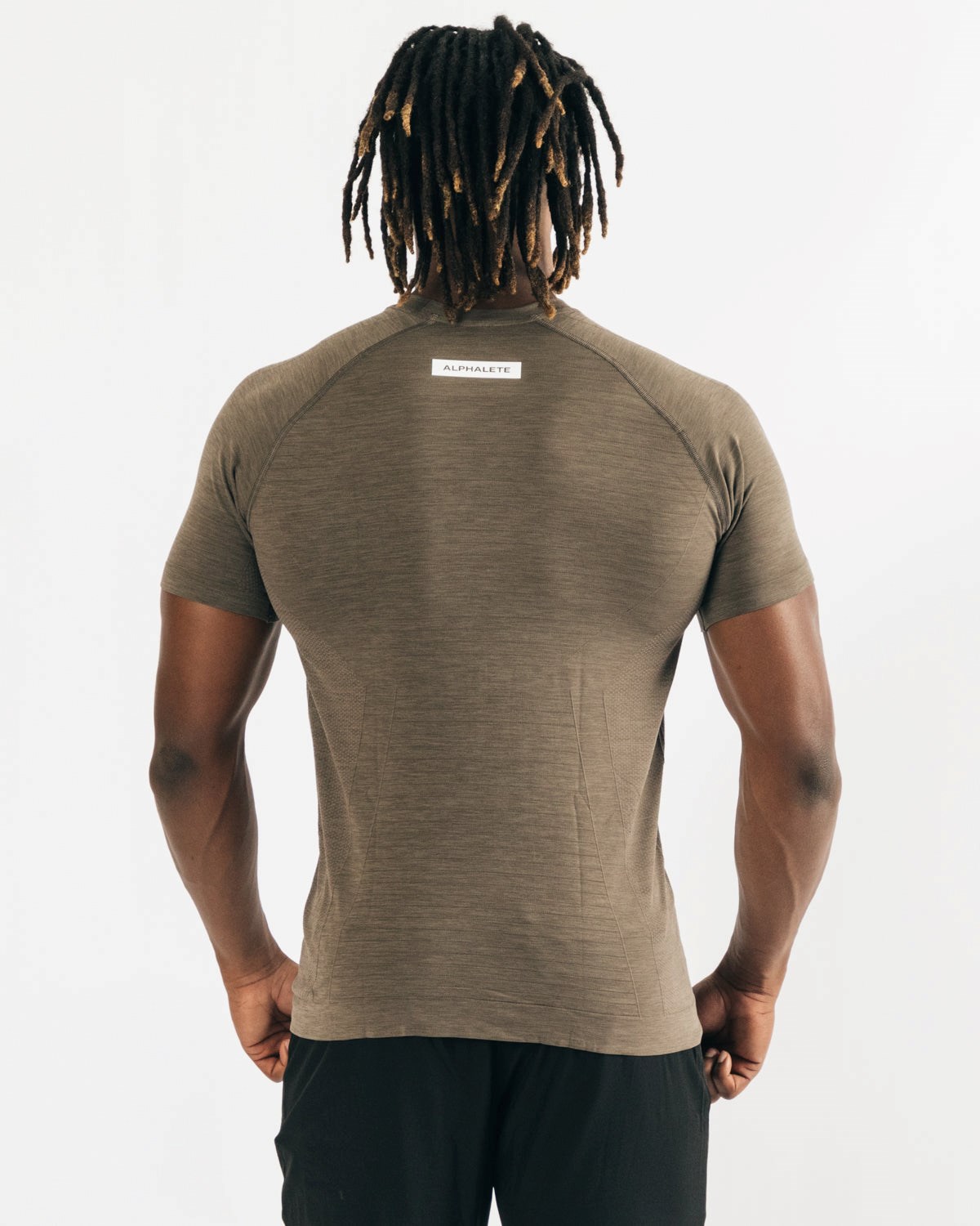 Alphalete High Performance Seamless Kort Sleeve Tee Mocha | SVJWF0613