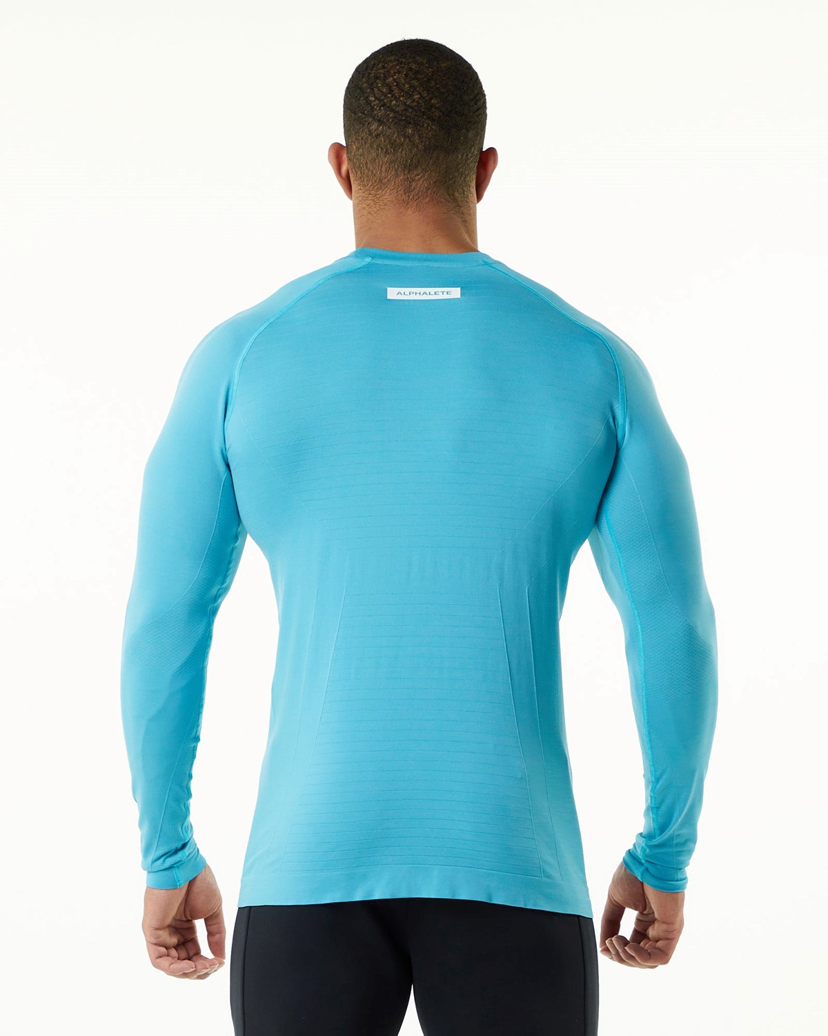 Alphalete High Performance Seamless Long Sleeve Tee Faded Ocean | GIUPW1920