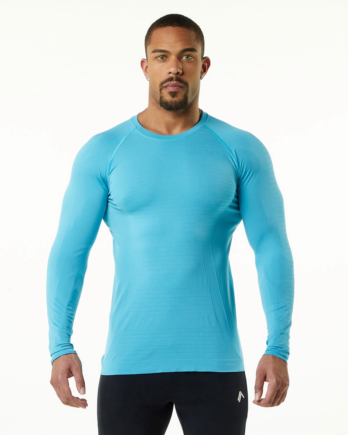 Alphalete High Performance Seamless Long Sleeve Tee Faded Ocean | GIUPW1920