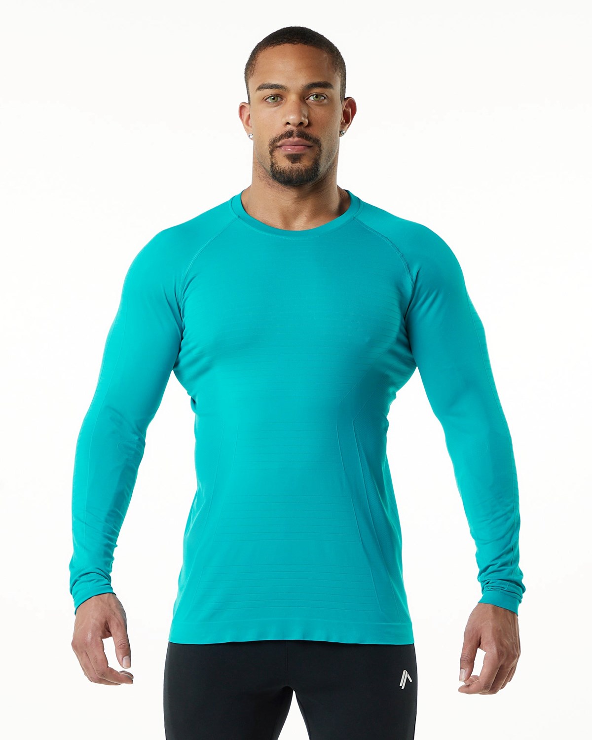 Alphalete High Performance Seamless Long Sleeve Tee Ocean | POEWN9841