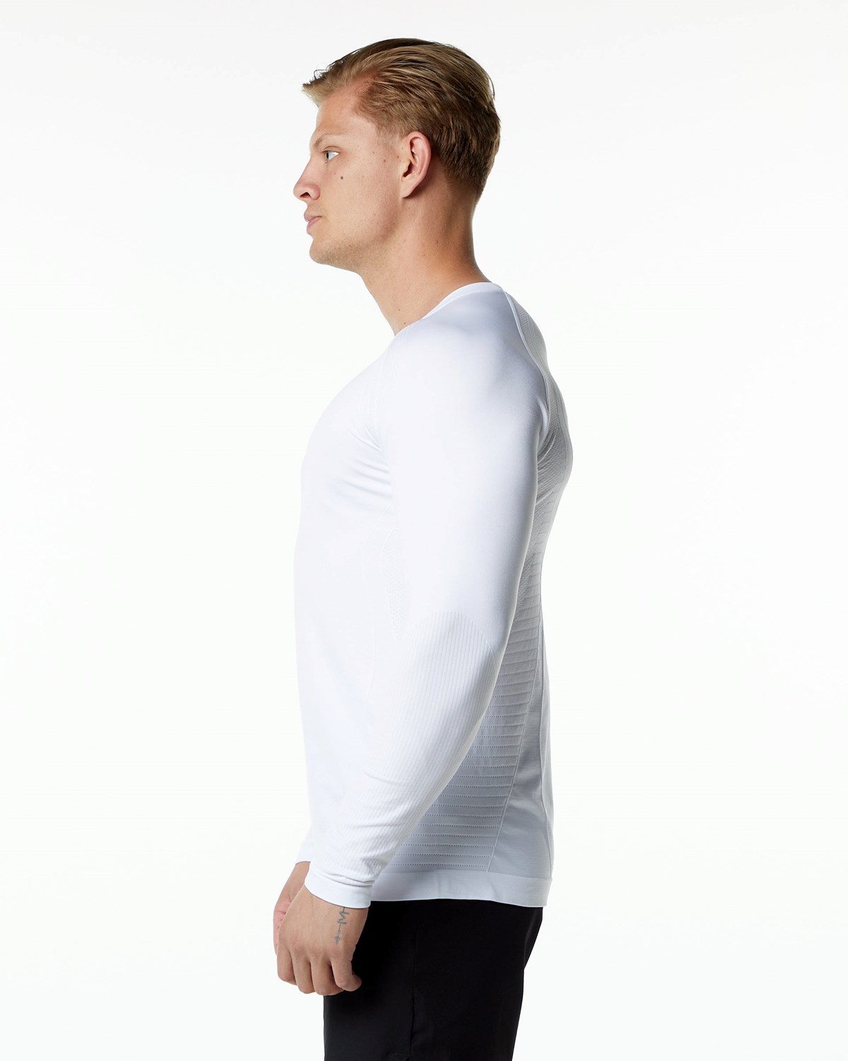 Alphalete High Performance Seamless Long Sleeve Tee Hvide | UFZOY2978