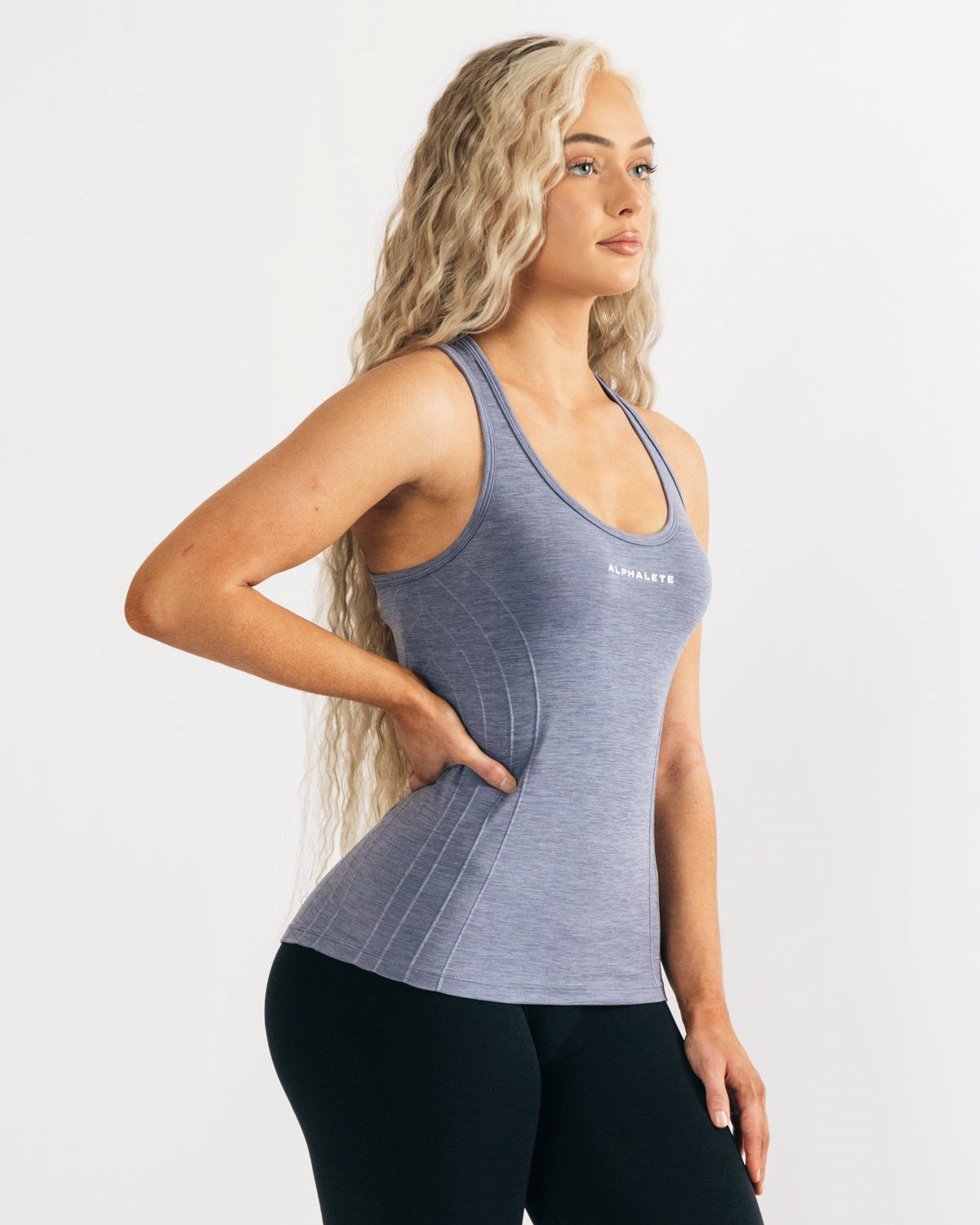 Alphalete High Performance Seamless Tank Blå | WUXYH4871