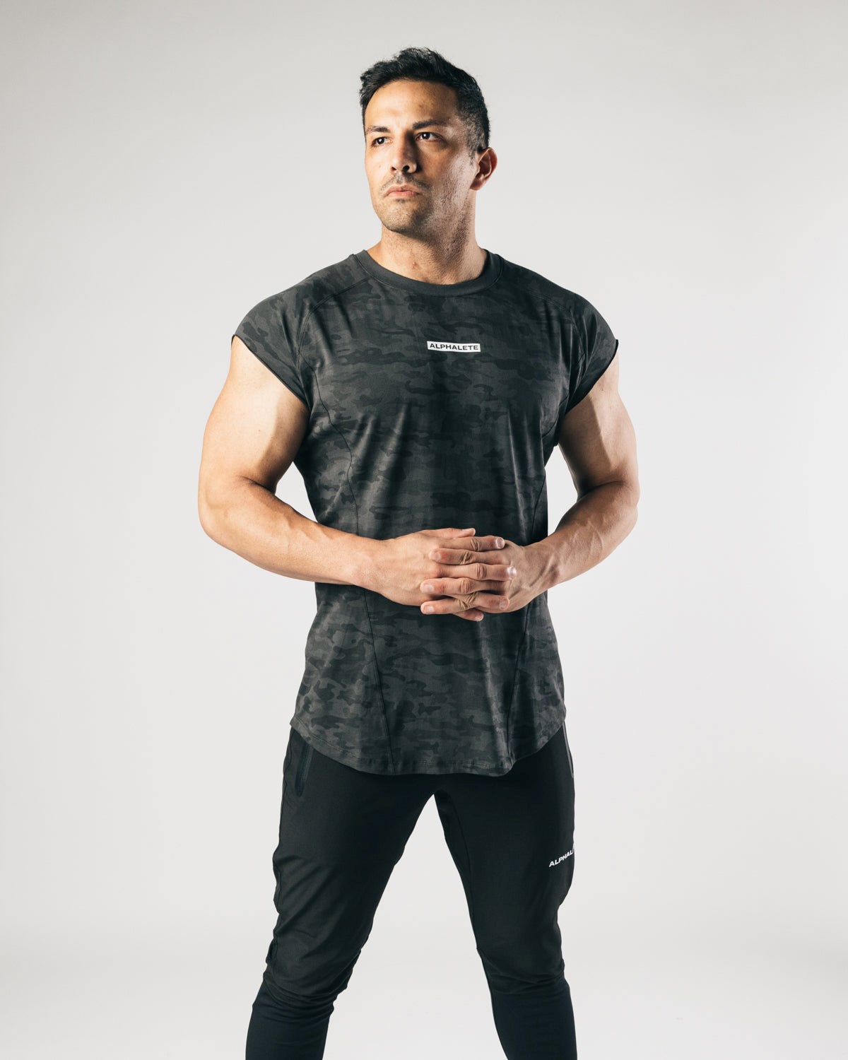 Alphalete High Performance Uden Ærmer Tee Sort Camo | BPNVQ6297