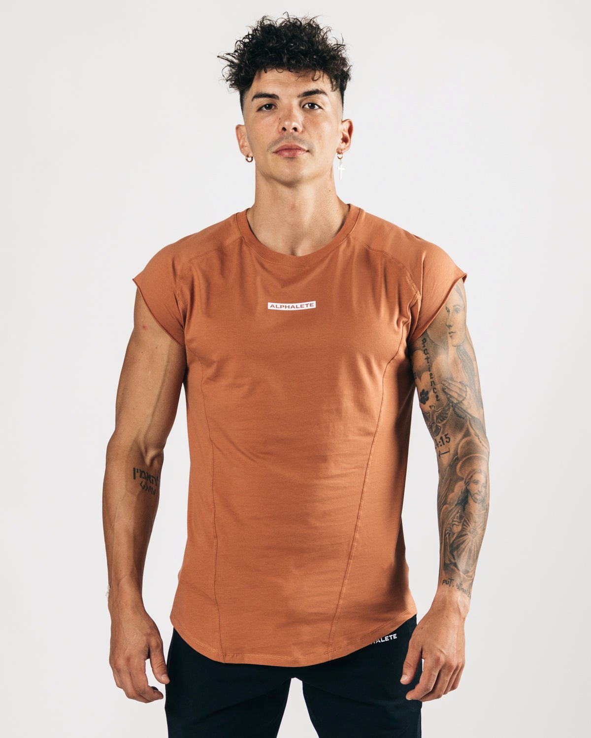 Alphalete High Performance Uden Ærmer Tee Clay | KJABO2547