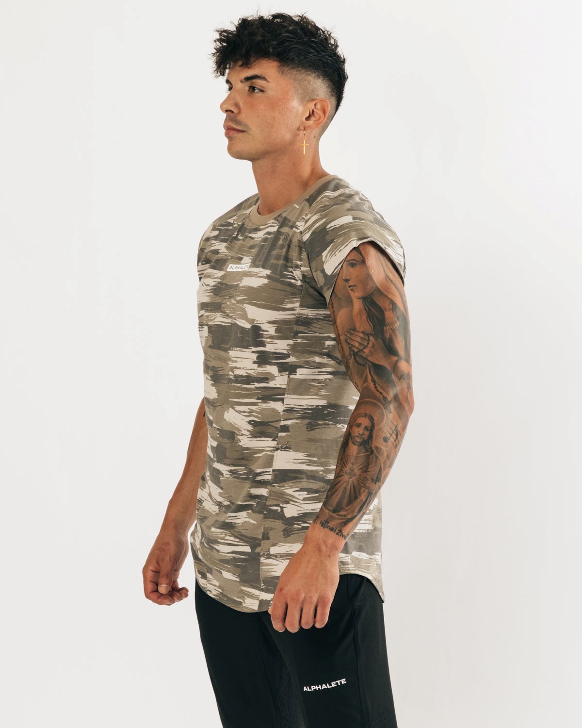 Alphalete High Performance Uden Ærmer Tee Camo | SRODQ2487