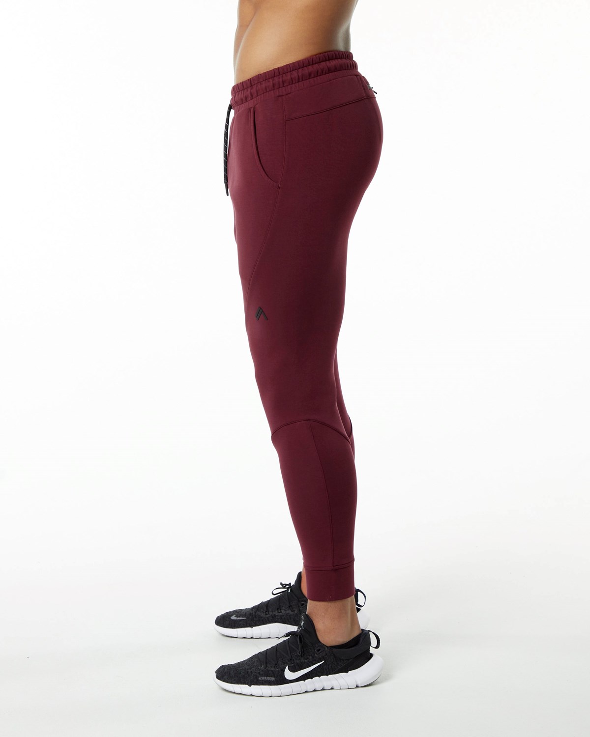 Alphalete Interlock Knit Cuffed Jogger Bordeaux | NKHCO3594