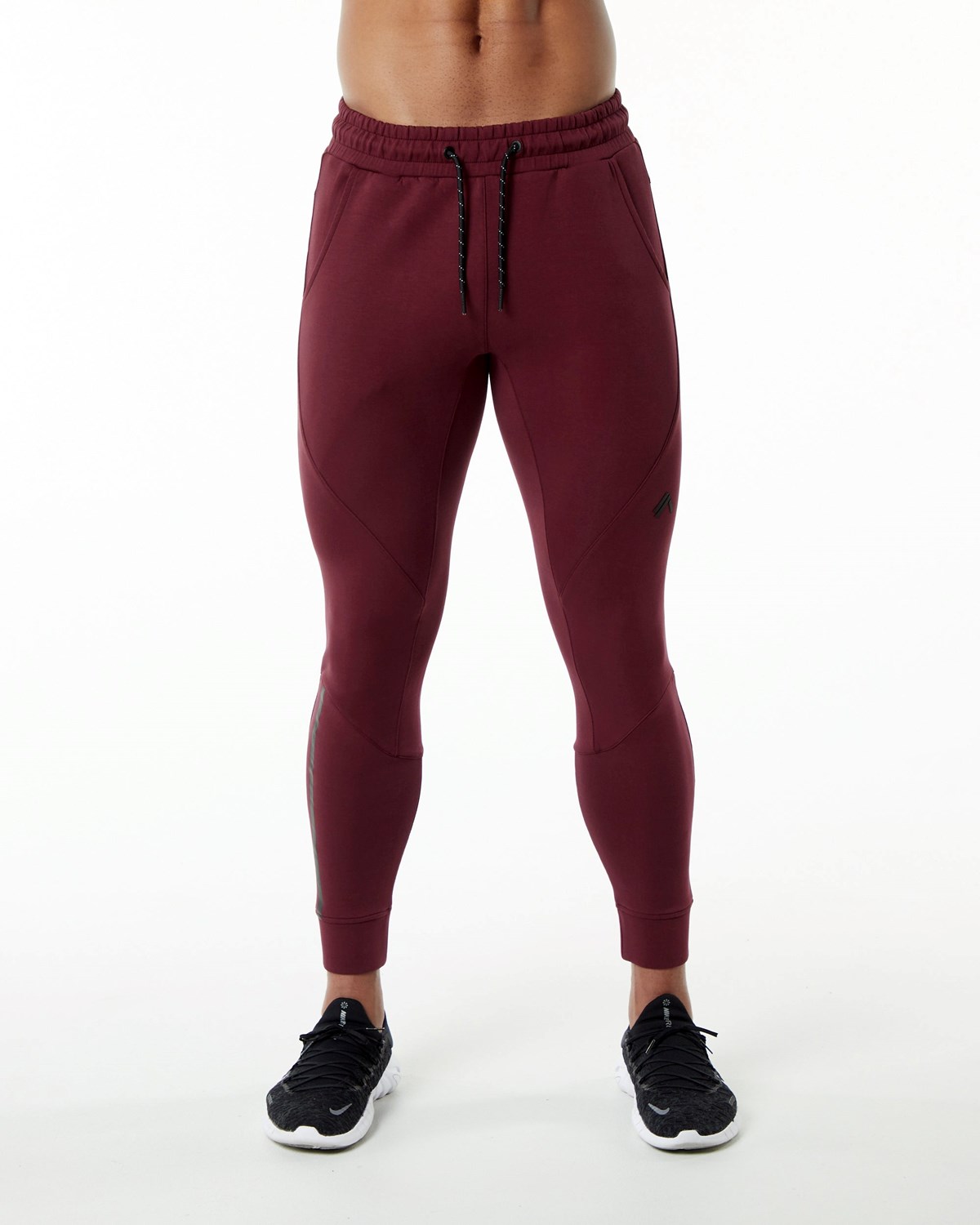 Alphalete Interlock Knit Cuffed Jogger Bordeaux | NKHCO3594