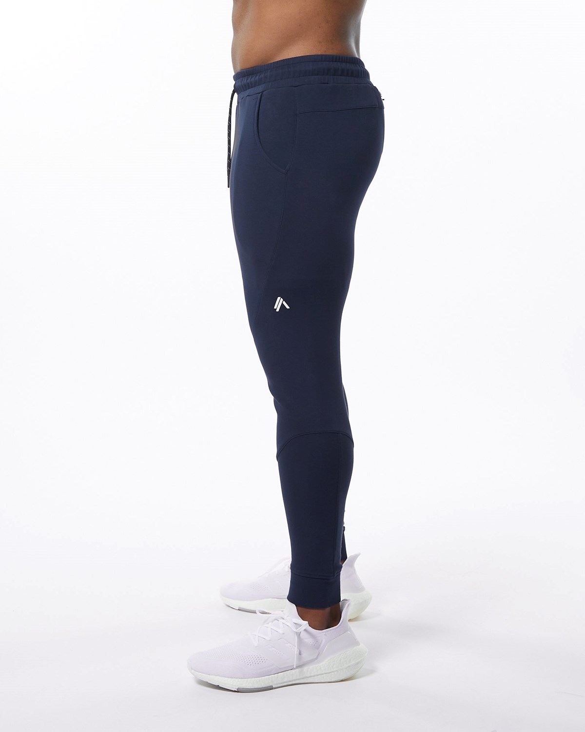 Alphalete Interlock Knit Cuffed Jogger Mørkeblå | IQEBN1203