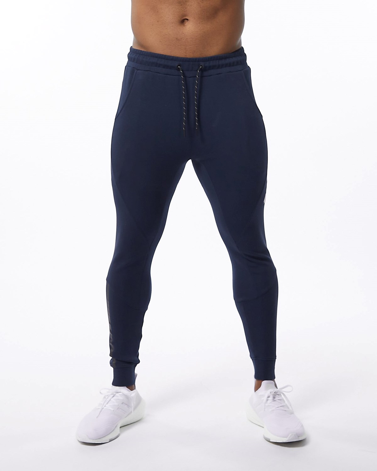 Alphalete Interlock Knit Cuffed Jogger Mørkeblå | IQEBN1203