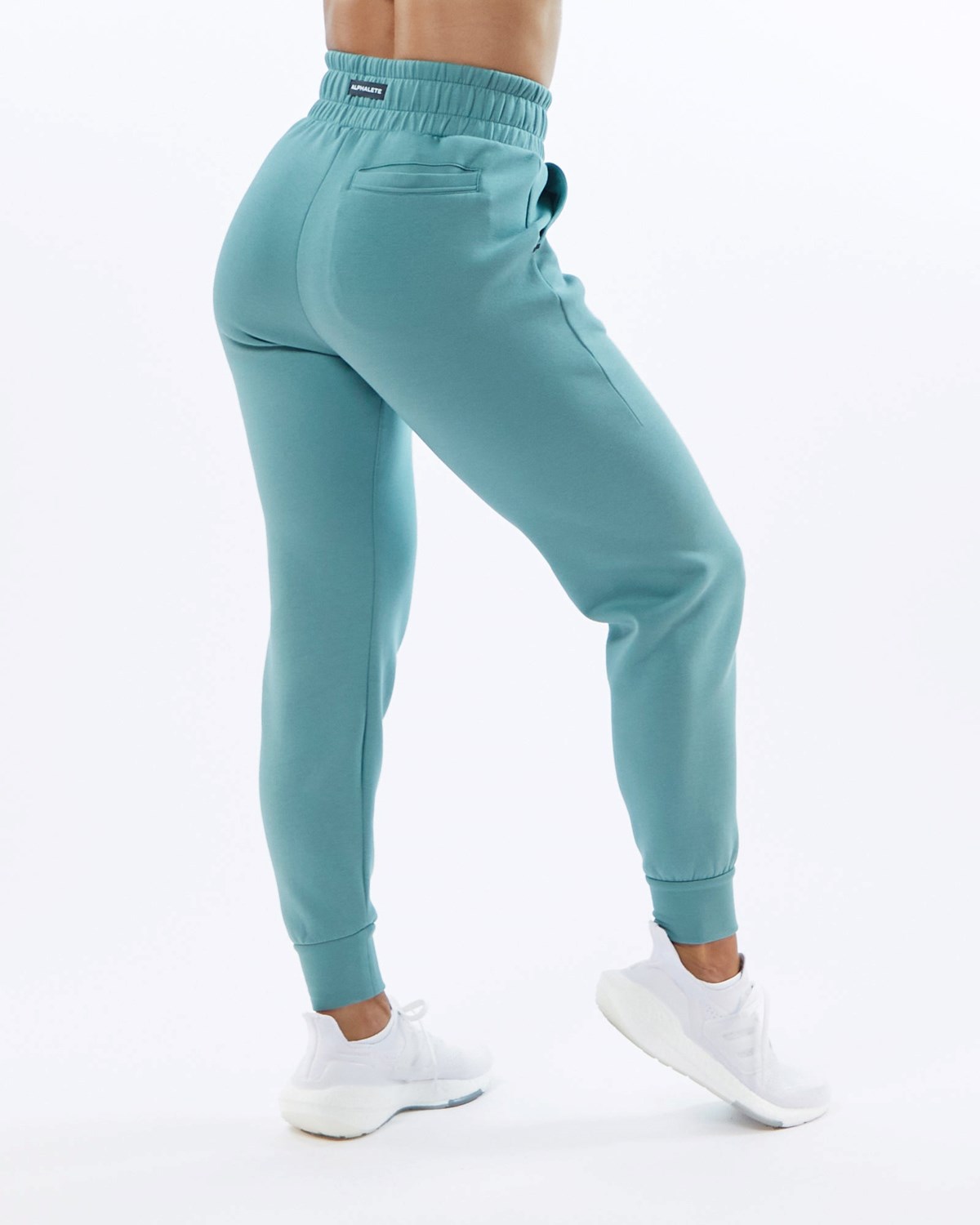 Alphalete Interlock Knit Cuffed Jogger Teal | HAQUM6913