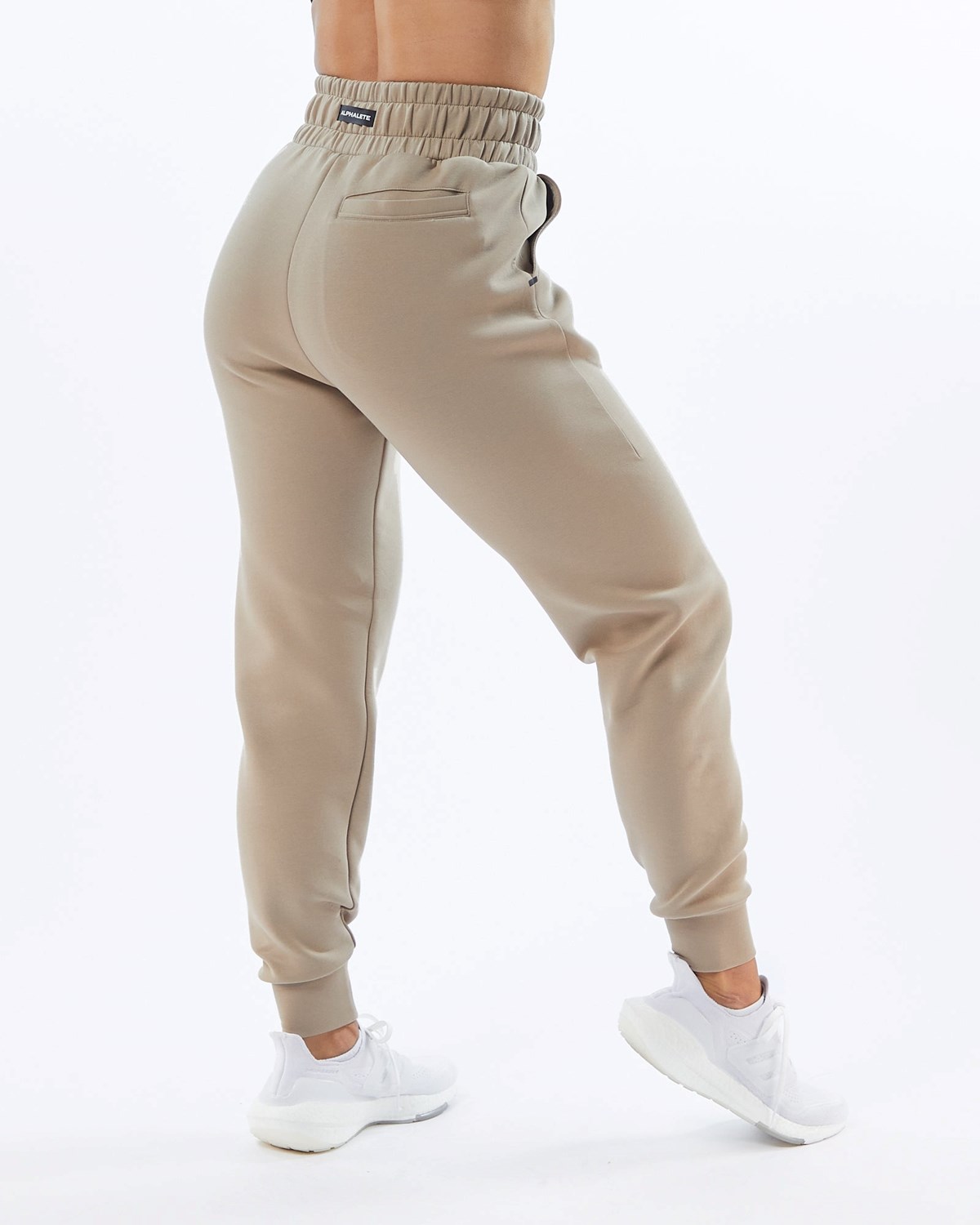 Alphalete Interlock Knit Cuffed Jogger Tan | VWKMZ8932