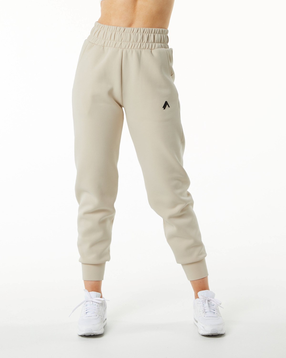 Alphalete Interlock Knit Cuffed Jogger Vanilla | SGEDP3956