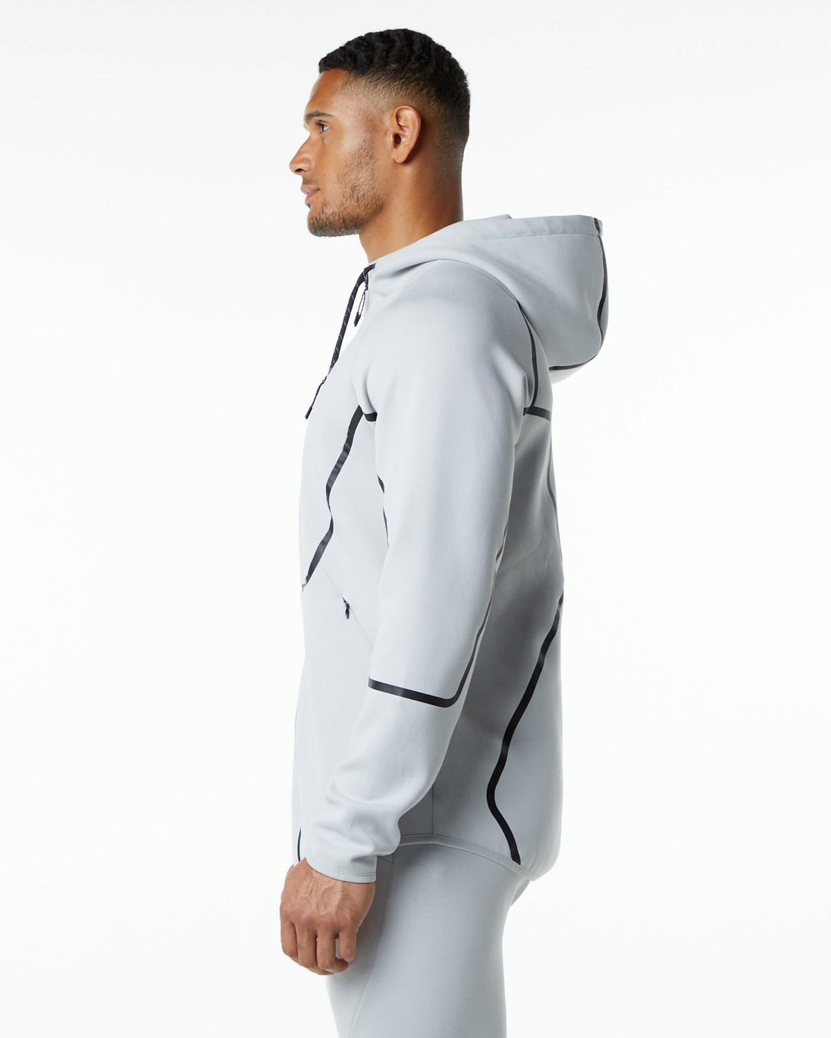 Alphalete Interlock Knit Full-Zip Hoodie Grå | DPFOX2389