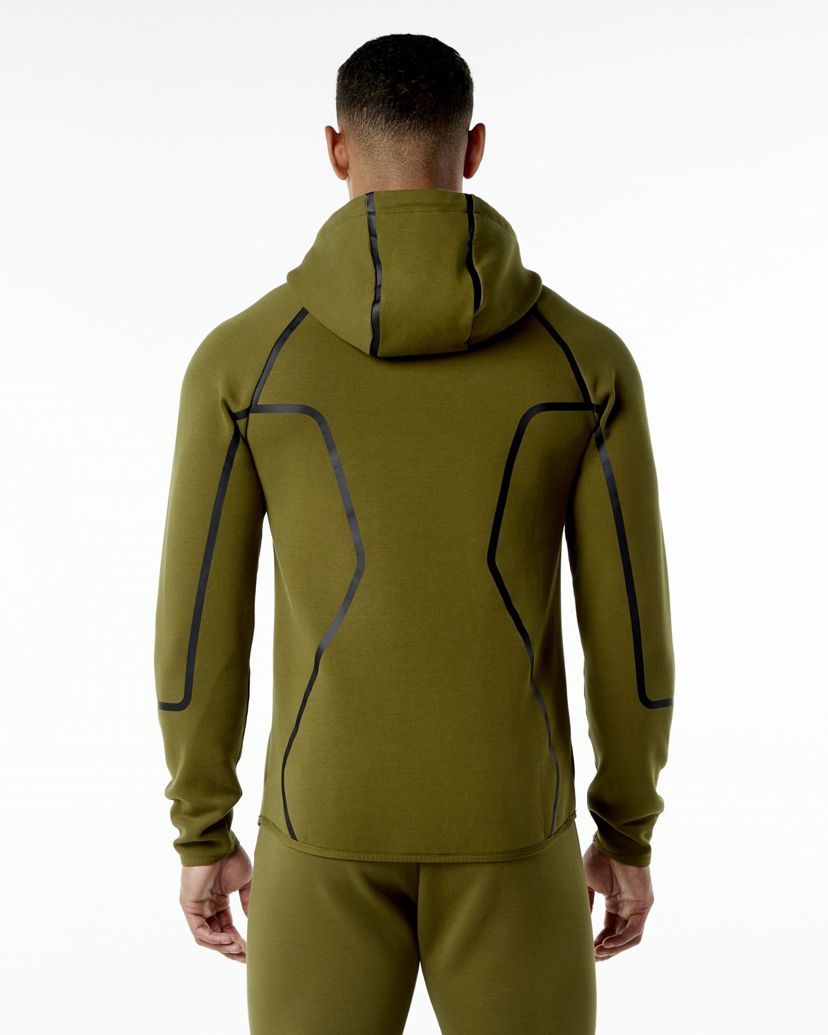 Alphalete Interlock Knit Full-Zip Hoodie Moss | GXEQW3256