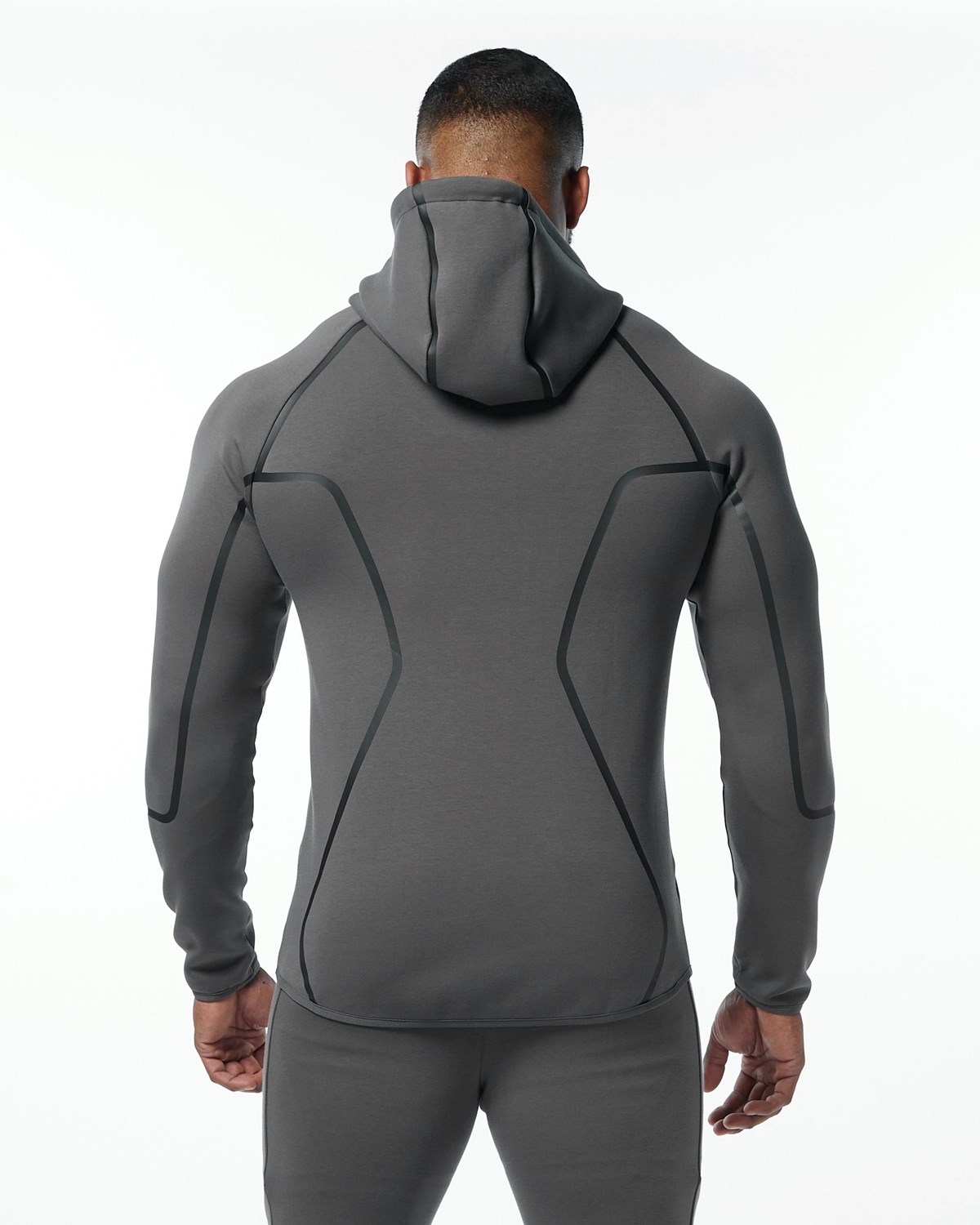 Alphalete Interlock Knit Full-Zip Hoodie Charcoal | JLHBE9256