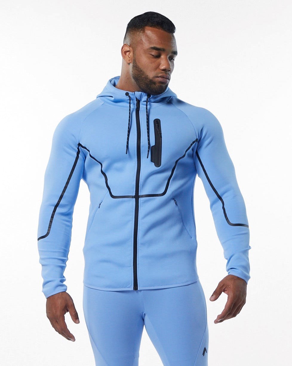 Alphalete Interlock Knit Full-Zip Hoodie Lyseblå | ZAIPV9482