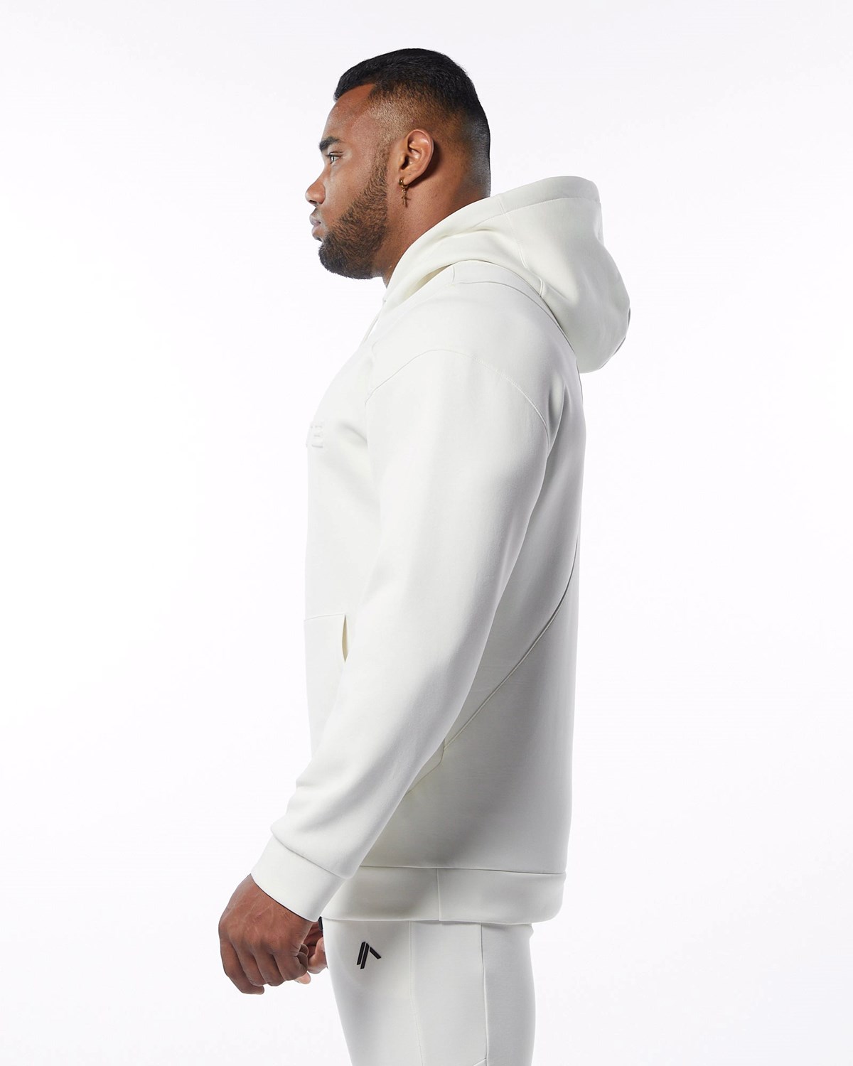 Alphalete Interlock Knit Hoodie Hvide | VELOK5318