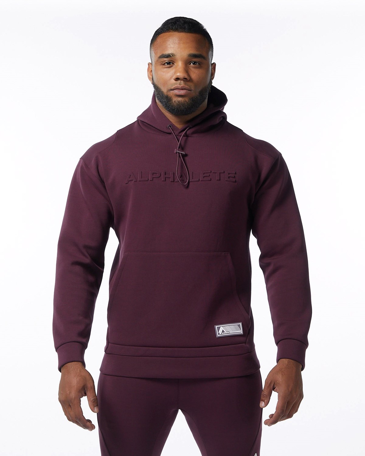 Alphalete Interlock Knit Hoodie Merlot | CSAOJ1054