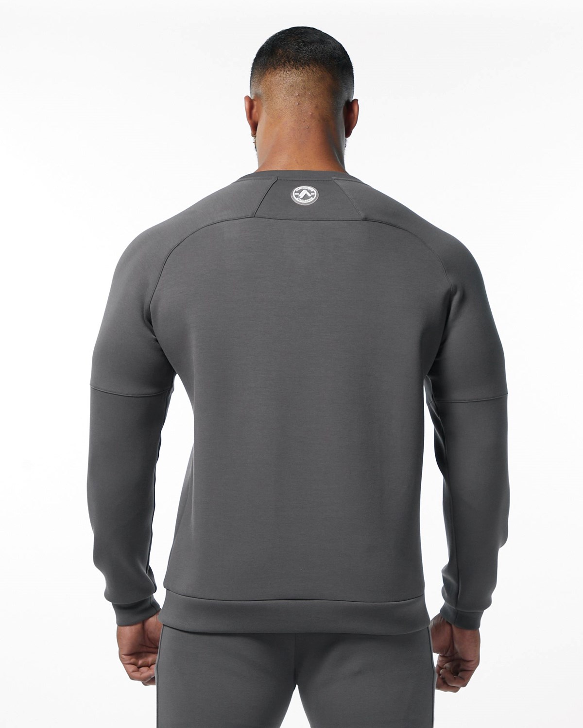 Alphalete Interlock Knit Pullover Charcoal | PNZGR8605