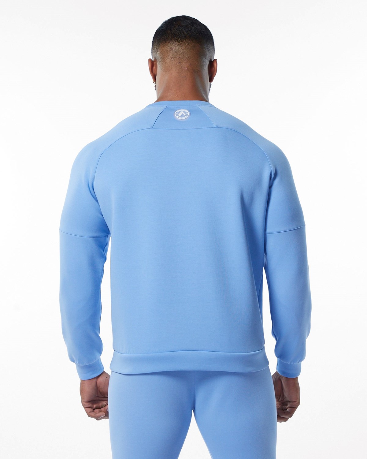 Alphalete Interlock Knit Pullover Lyseblå | ZKUTD7162