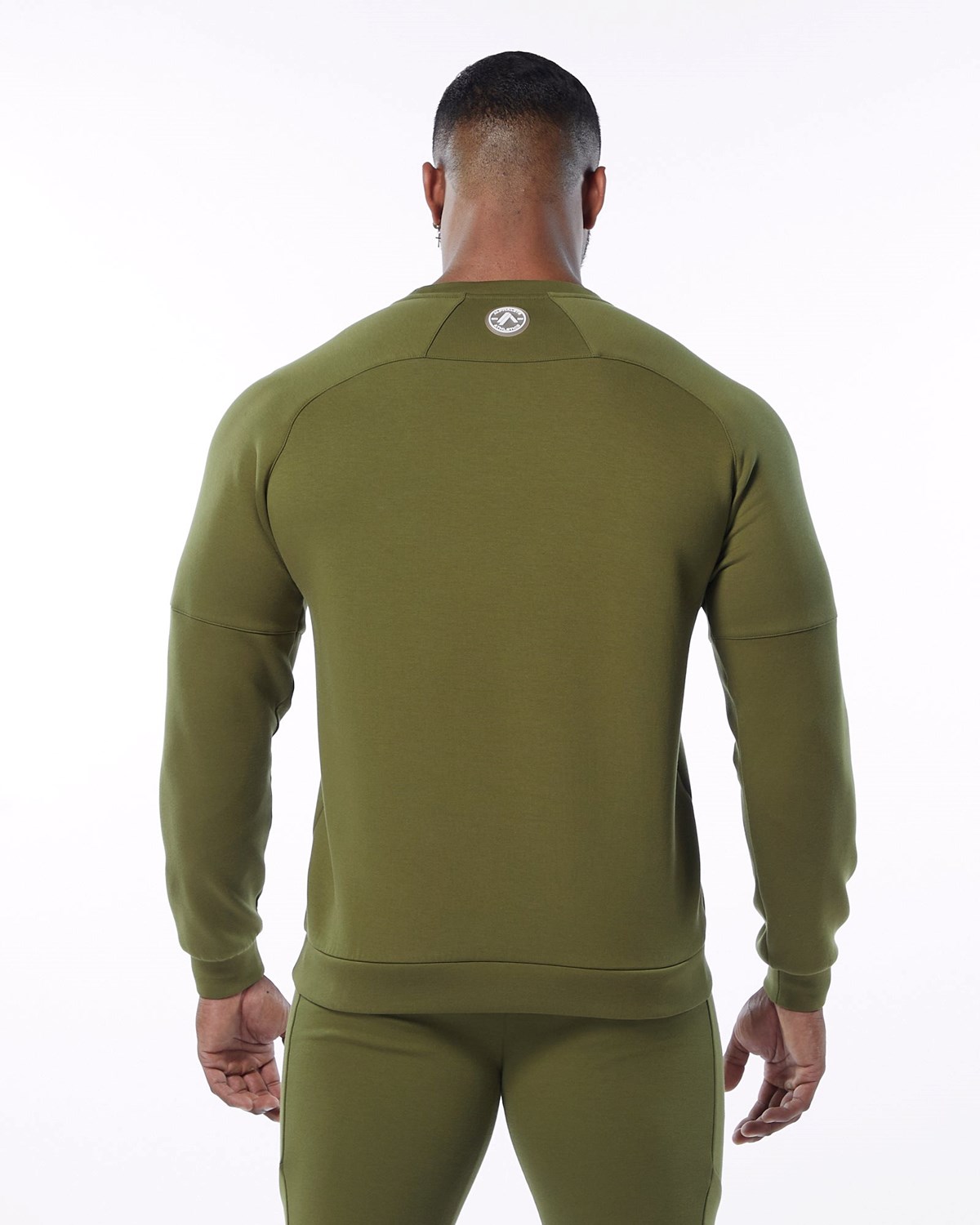 Alphalete Interlock Knit Pullover Olivengrøn | OXBZS9360