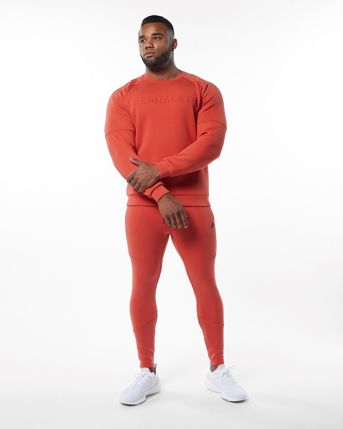 Alphalete Interlock Knit Pullover Orange | CDRWN6047