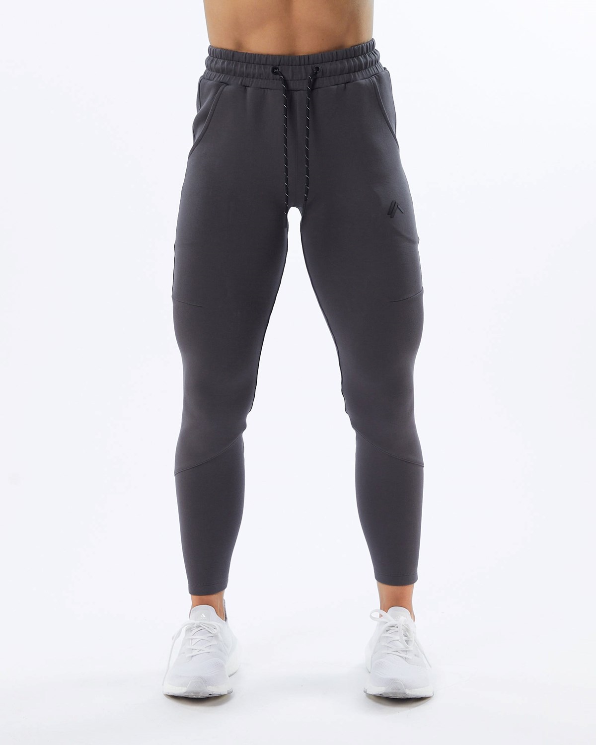 Alphalete Interlock Knit Zip Jogger Charcoal | PEGNZ5910