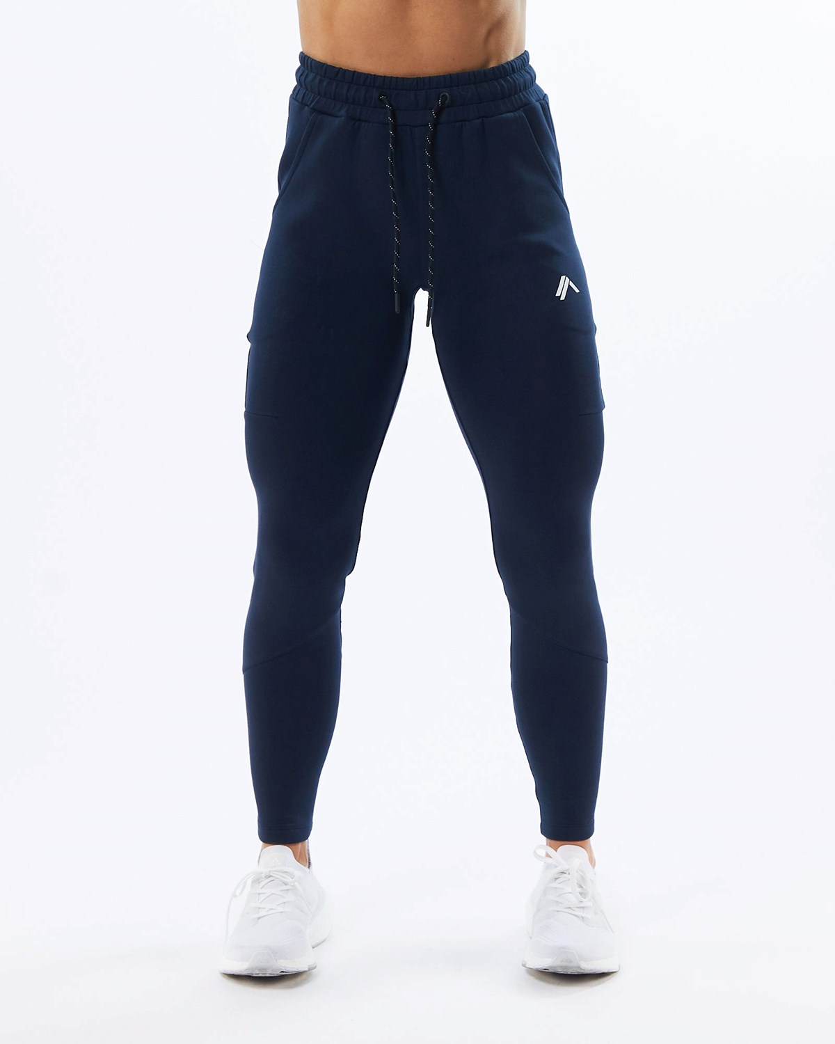 Alphalete Interlock Knit Zip Jogger Mørkeblå | DHLIR1427