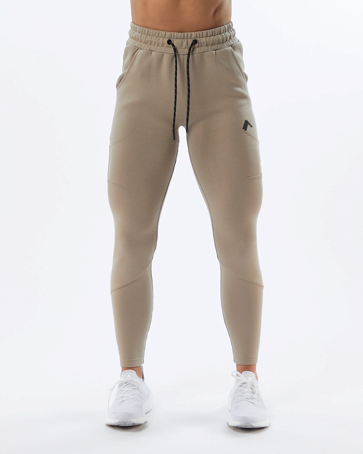 Alphalete Interlock Knit Zip Jogger Tan | SPJHB5948