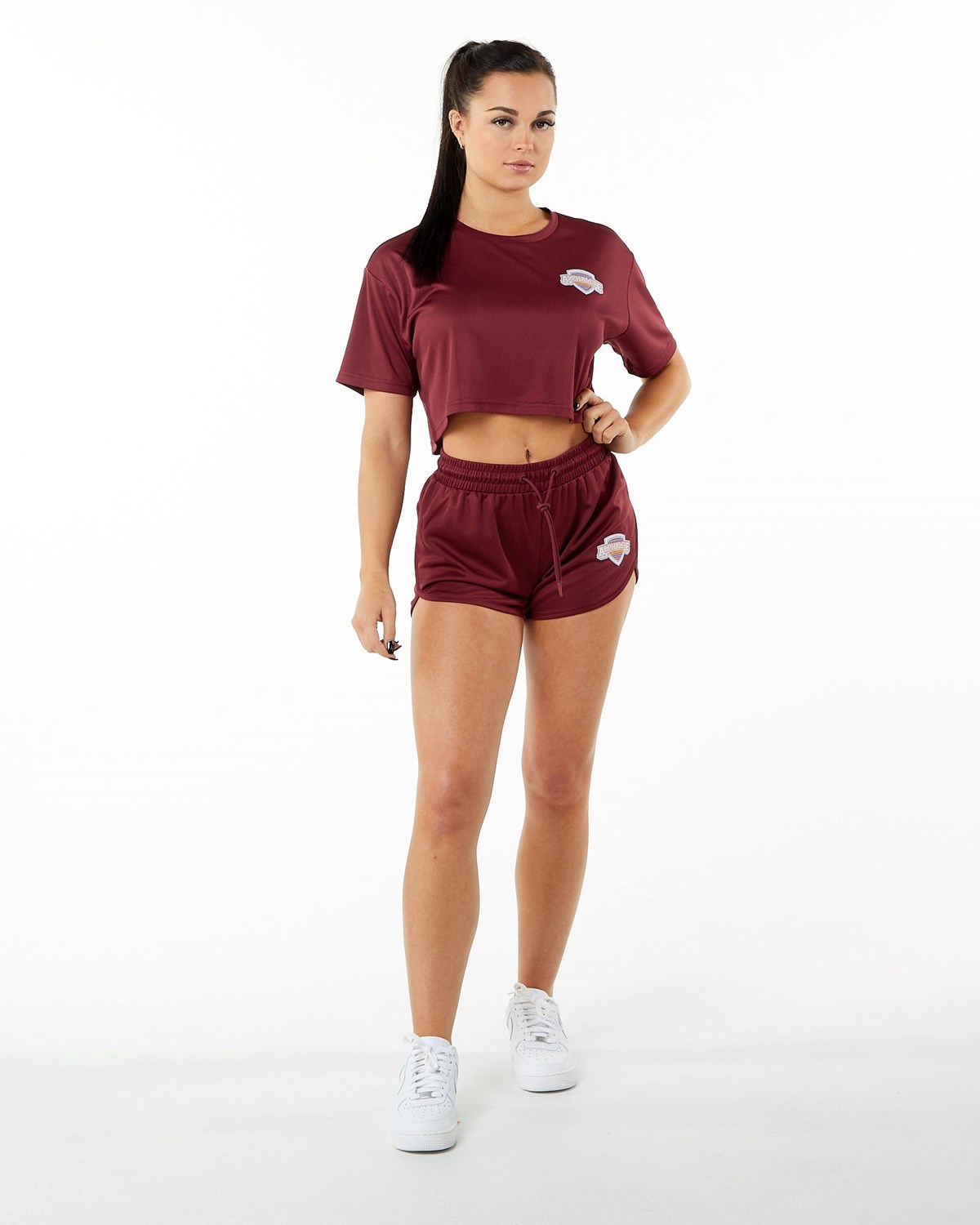 Alphalete Jersey Knit Kort Crimson | ZHRKT2509