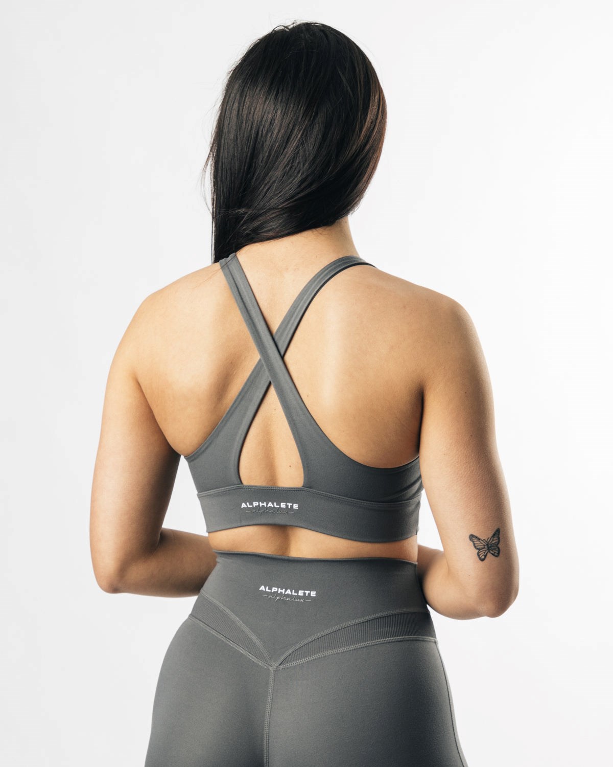 Alphalete Medium-Impact Luxury Sports Bra Volcanic Ash | BYXGI4692