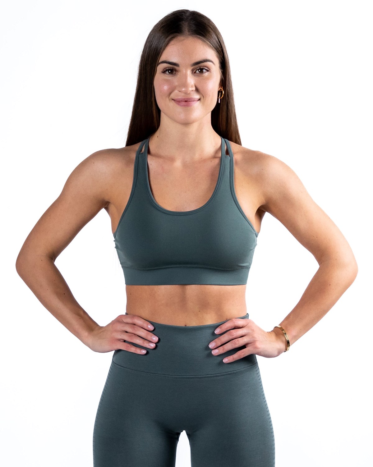 Alphalete Medium-Impact Seamless Sports Bra Charcoal | UTMWL0634