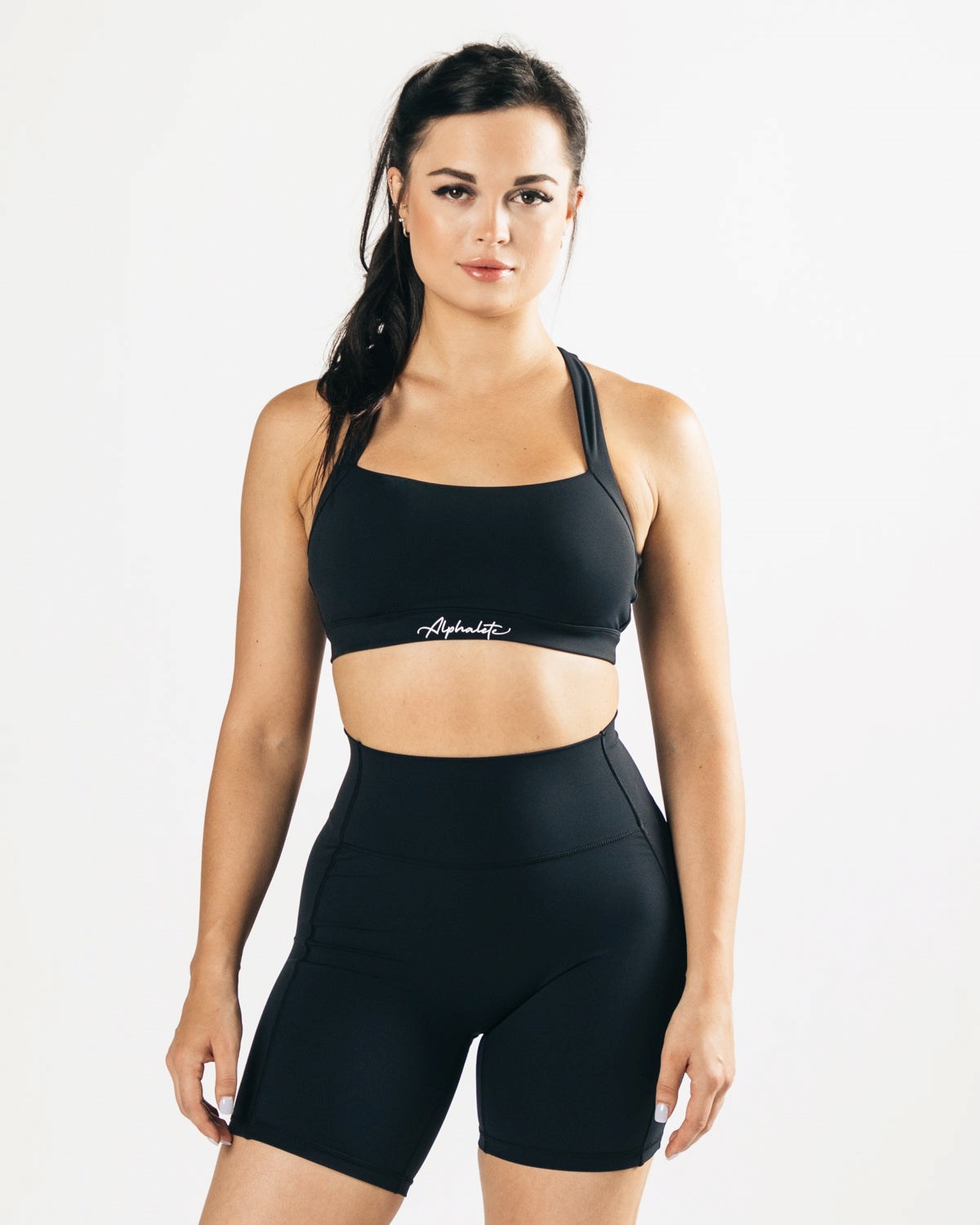 Alphalete Medium-Support Racer Back Sports Bra Sort | ZMEOD8954