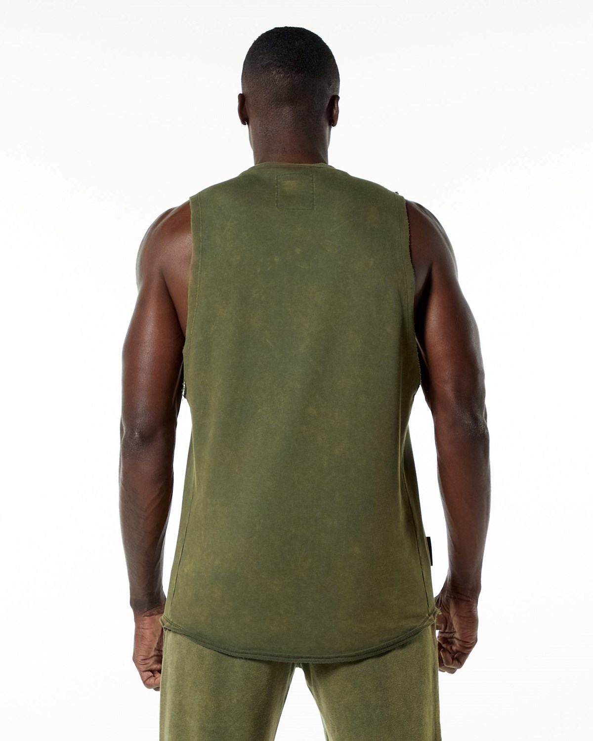 Alphalete Mid-Weight Washed Terry Cutoff Grøn | ERVWK6491