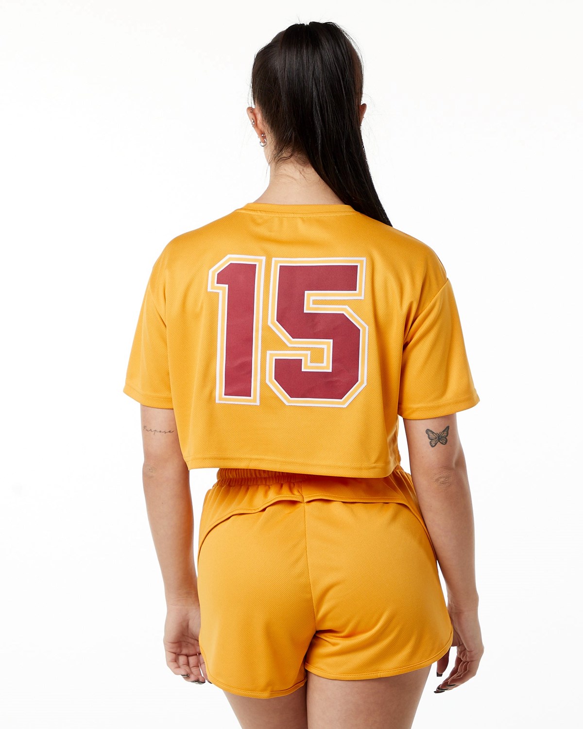 Alphalete Oversized Crop Jersey Marigold | IKXTV2943