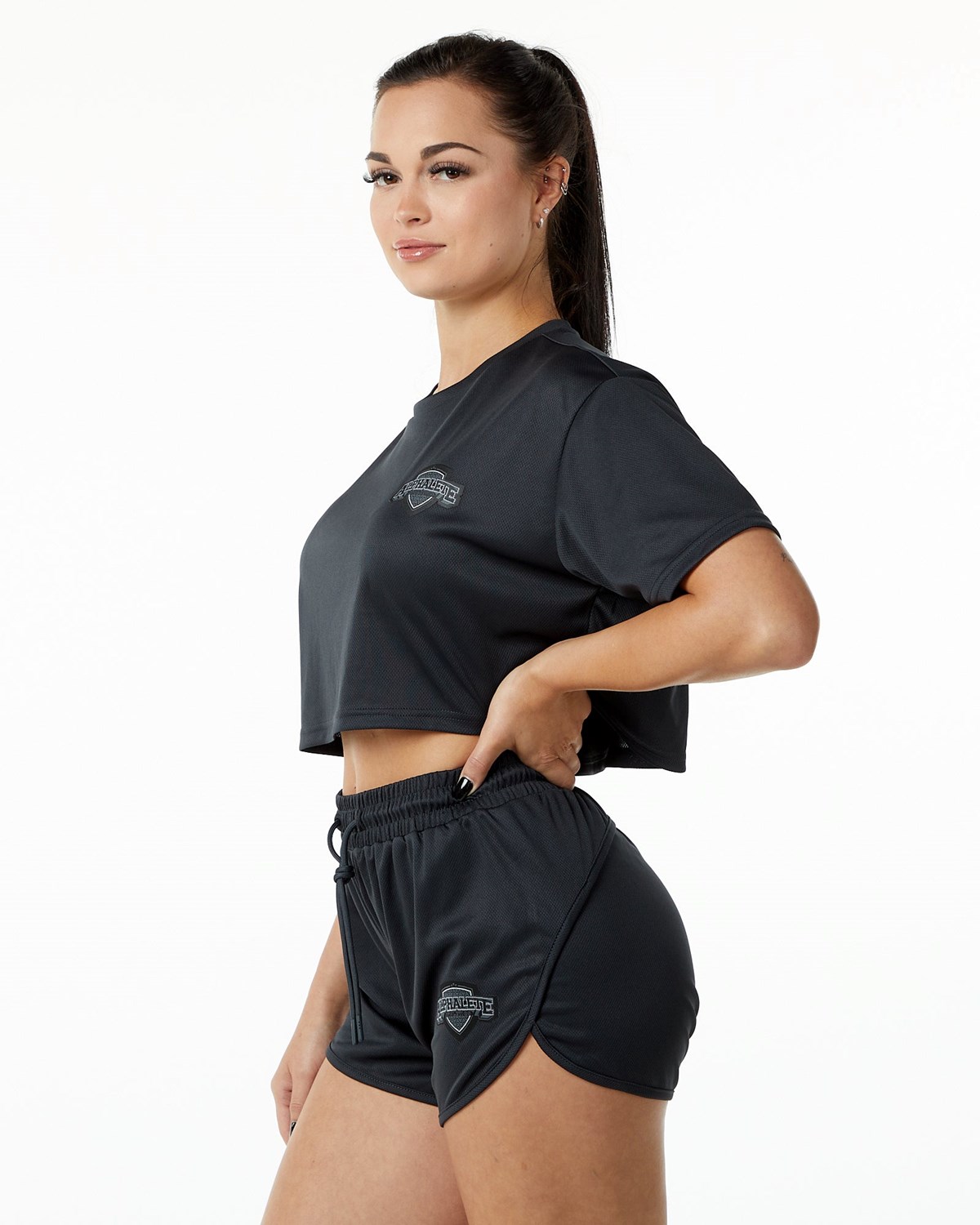 Alphalete Oversized Crop Jersey Sort | XQCMK5438