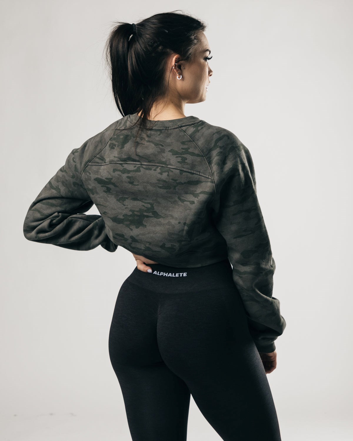 Alphalete Oversized Fleece Cropped Sweater Grøn | GZFUO8467