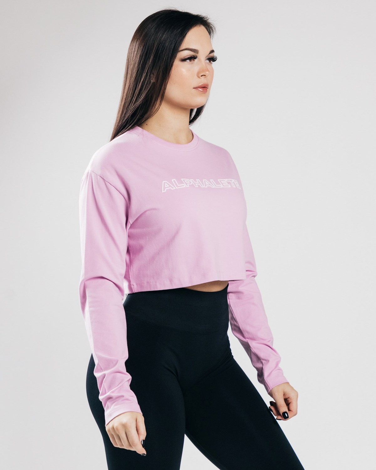 Alphalete Oversized Performance Long Sleeve Crop Bloom | CKXPG0753