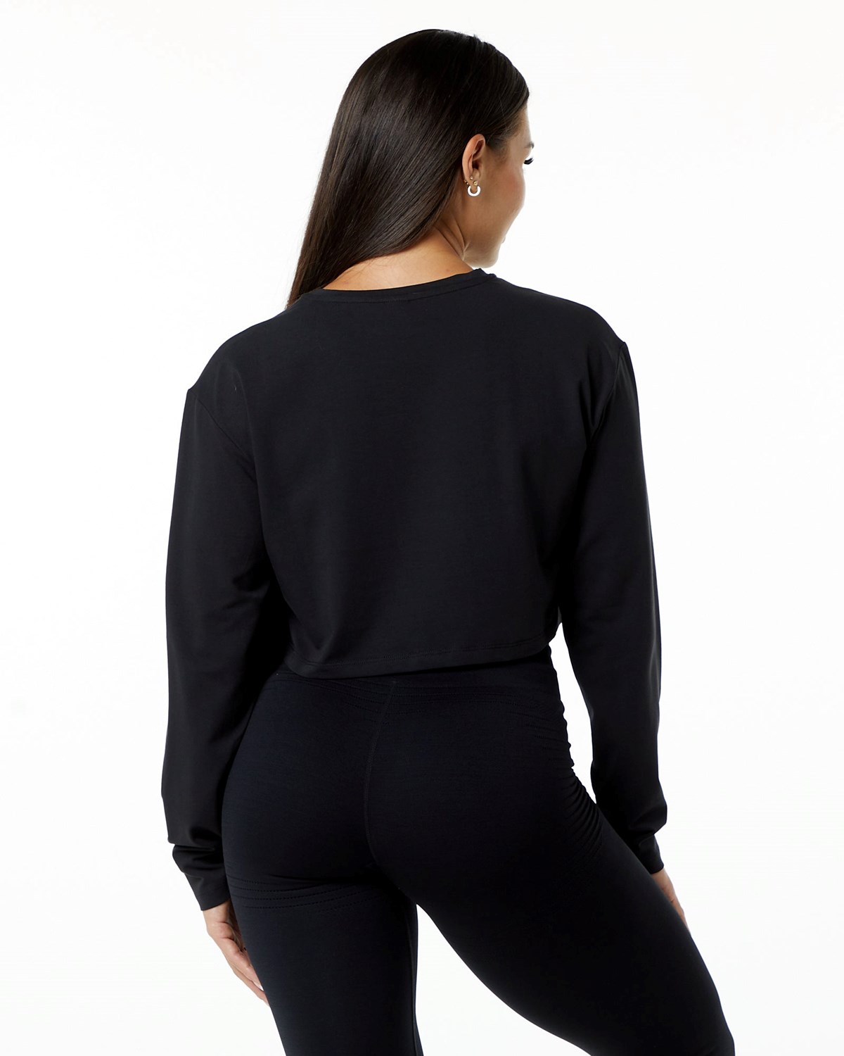 Alphalete Oversized Performance Long Sleeve Crop Sort | LPGJO9165