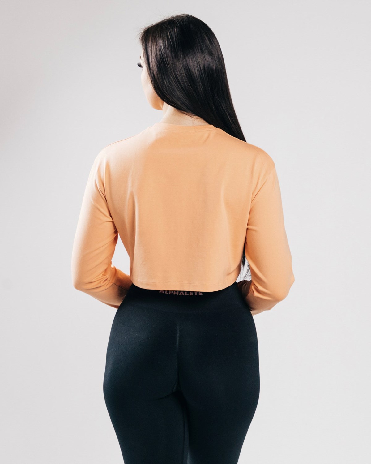 Alphalete Oversized Performance Long Sleeve Crop Orange | LZUQT5901