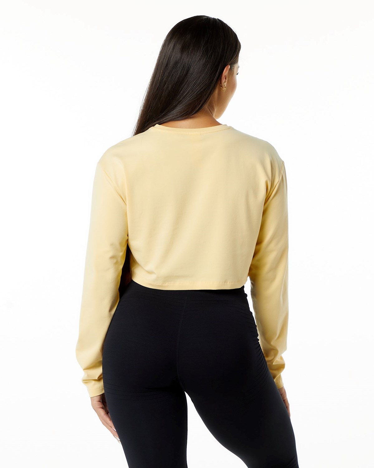 Alphalete Oversized Performance Long Sleeve Crop Daffodil | XZBQE1647