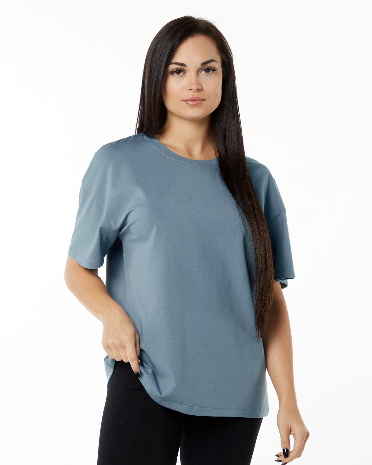 Alphalete Performance Kort Sleeve Blå | CSRJX5164