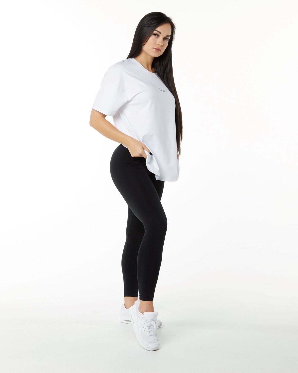 Alphalete Performance Kort Sleeve Hvide | LDTPV1748